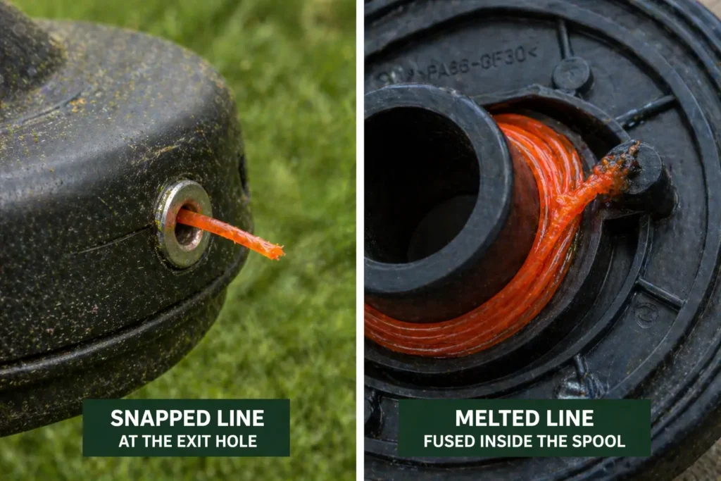Comparing line breaking versus line welding when your string trimmer string keeps breaking