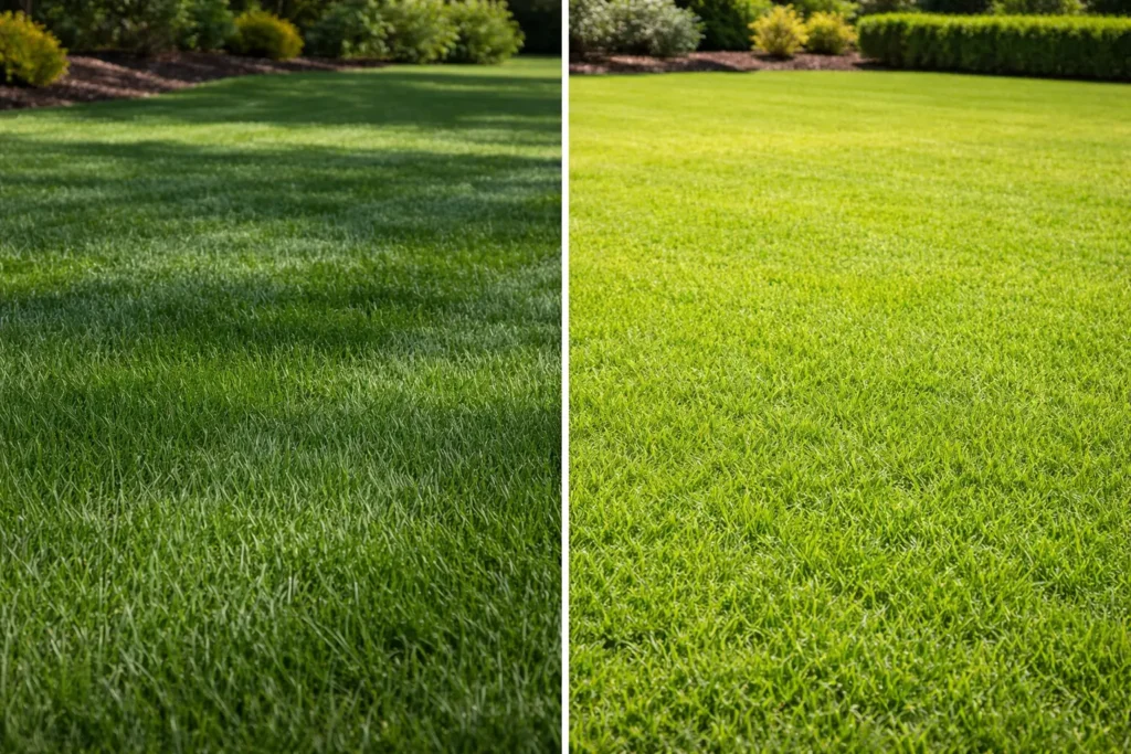 Comparing cool season and warm season grass for weed and feed application