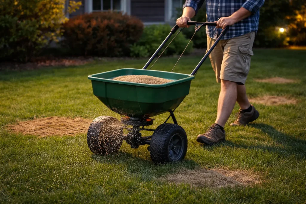 Applying lawn treatments for fungal disease control