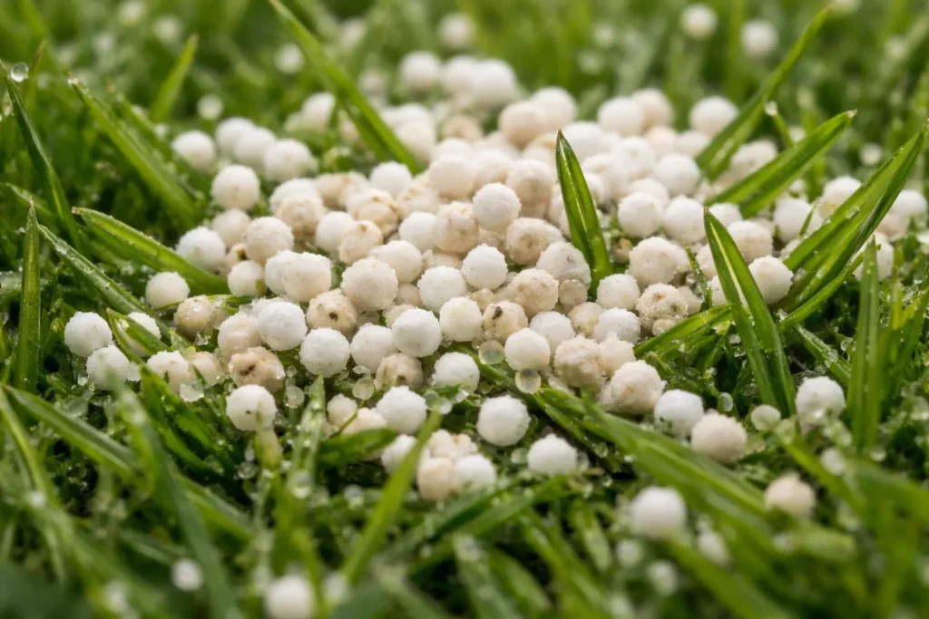 Granular lawn fertilizer safety for pets and dogs.