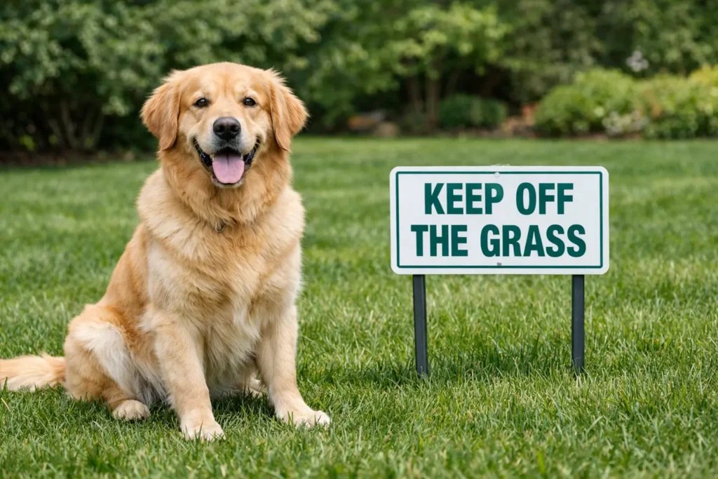 How long after fertilizing lawn is it safe for dogs to play outside.
