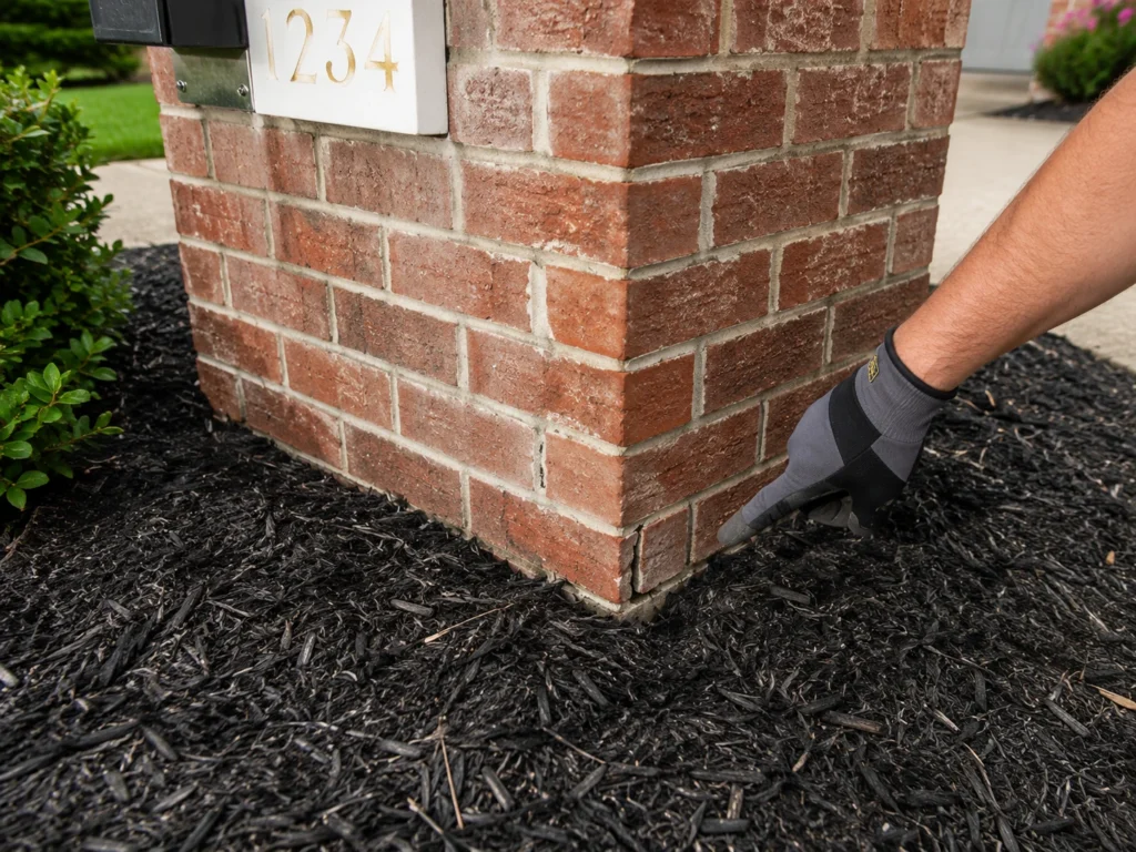 Checking a mailbox post for cracks while learning how to keep spiders out of mailbox