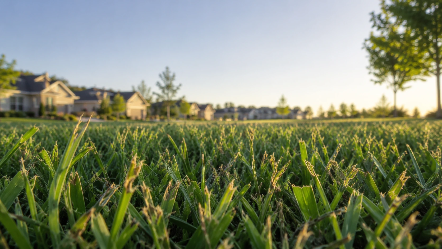 Chewed lawn blades comparing armyworms vs grubs in lawn
