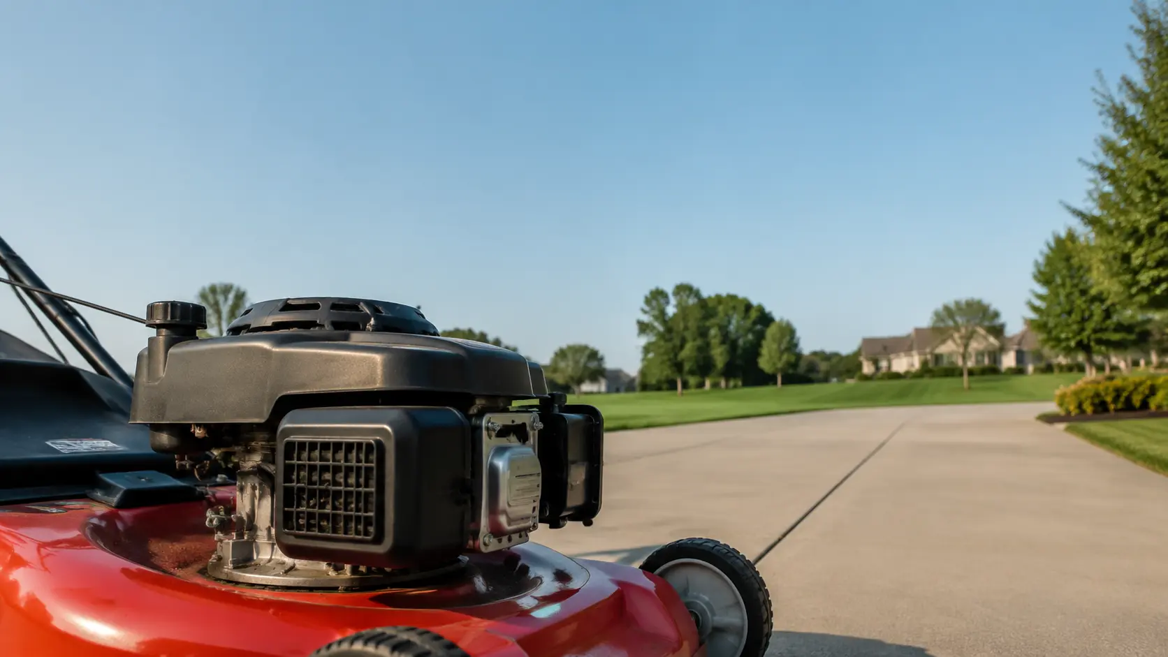 Lawn mower engine surging up and down on driveway